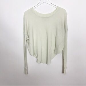 We the Free cream waffle weave top shirt hem XS